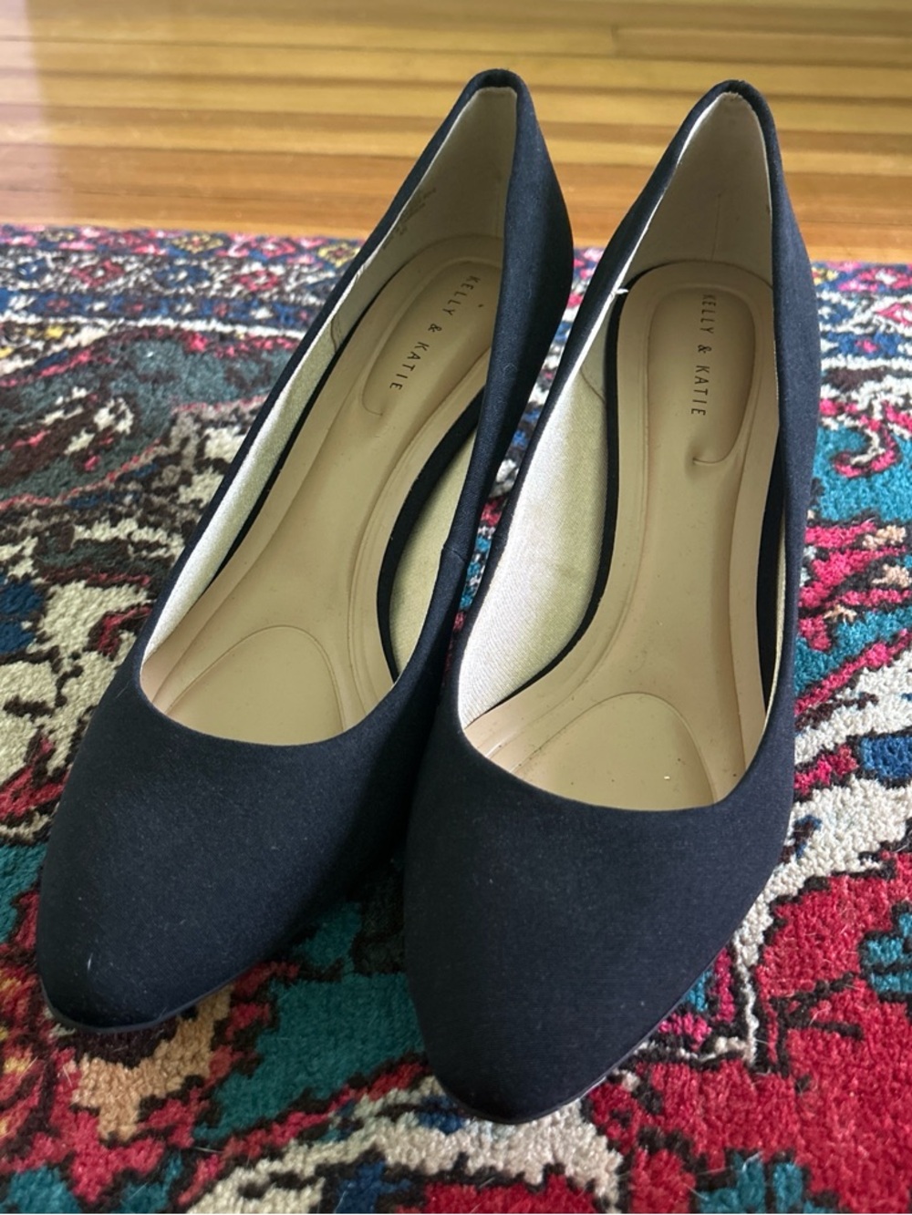 Kelly & Katie Black Closed-Toe Heels